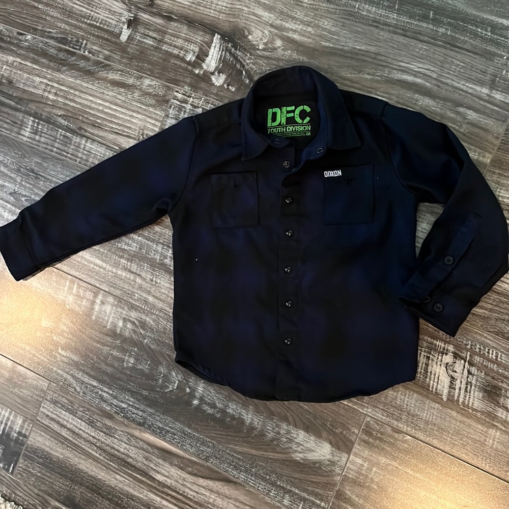Youth division midnight blue and black snap button closures